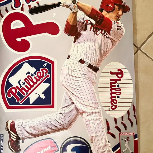 Philadelphia Phillies Chase Utley Fathead Wall Cling Poster 25" x 32" - Picture 3 of 6